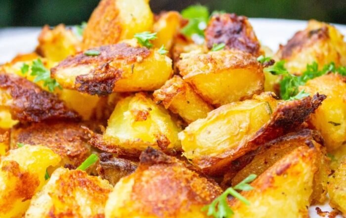 Homemade roast potatoes for Sunday family dinner